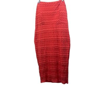 Coral Lace Strapless Bodycon Midi Dress‎ Party Cocktail Evening